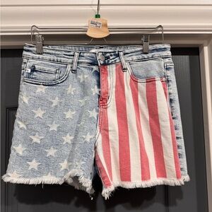 American Flag Denim Shorts